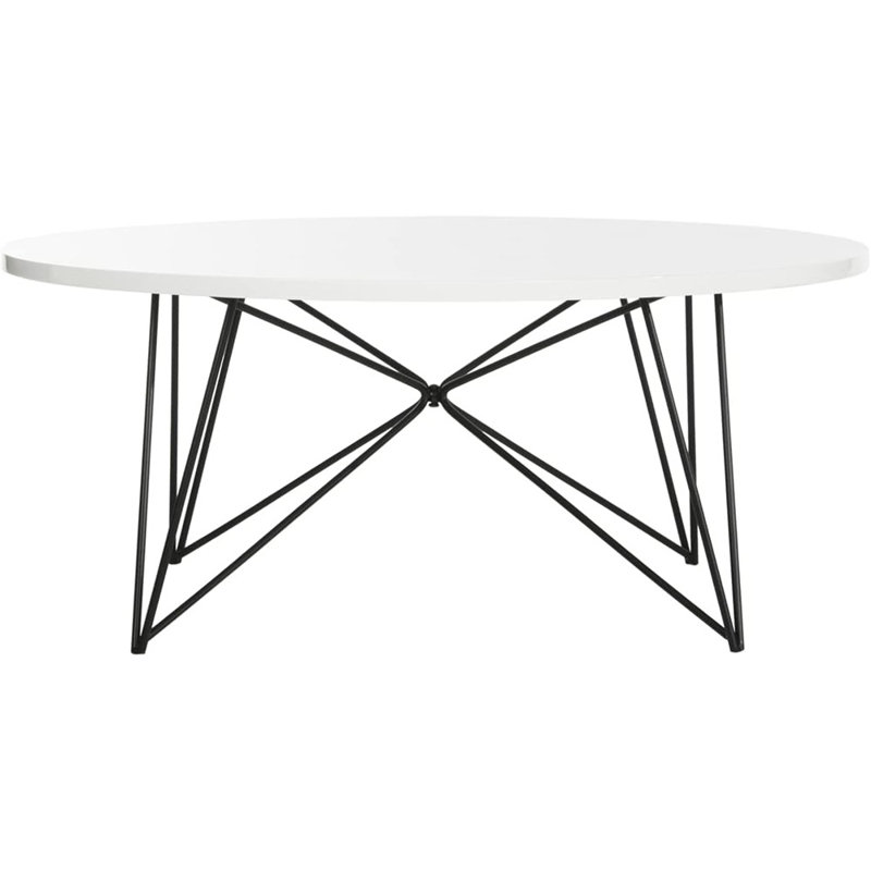 Table basse à 4 pieds Brydie, Blanc laqué