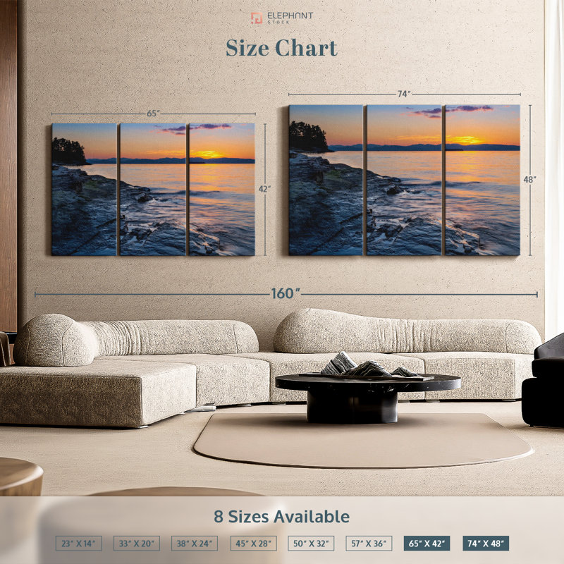 «Serene Lake Champlain» sur toile, H 48 po x l 74 po