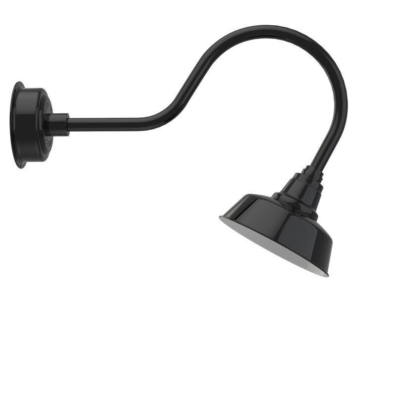 Luminaire de grange d’extérieur à del Vandervliet, H 8po x l 10 po x P 12 po, Noir