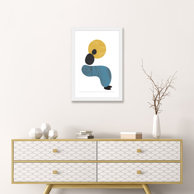 « abstract lady » par flatowl-impression sur image, H 32 po x l 24 po x P 1 po, Papier avec cadre blanc
