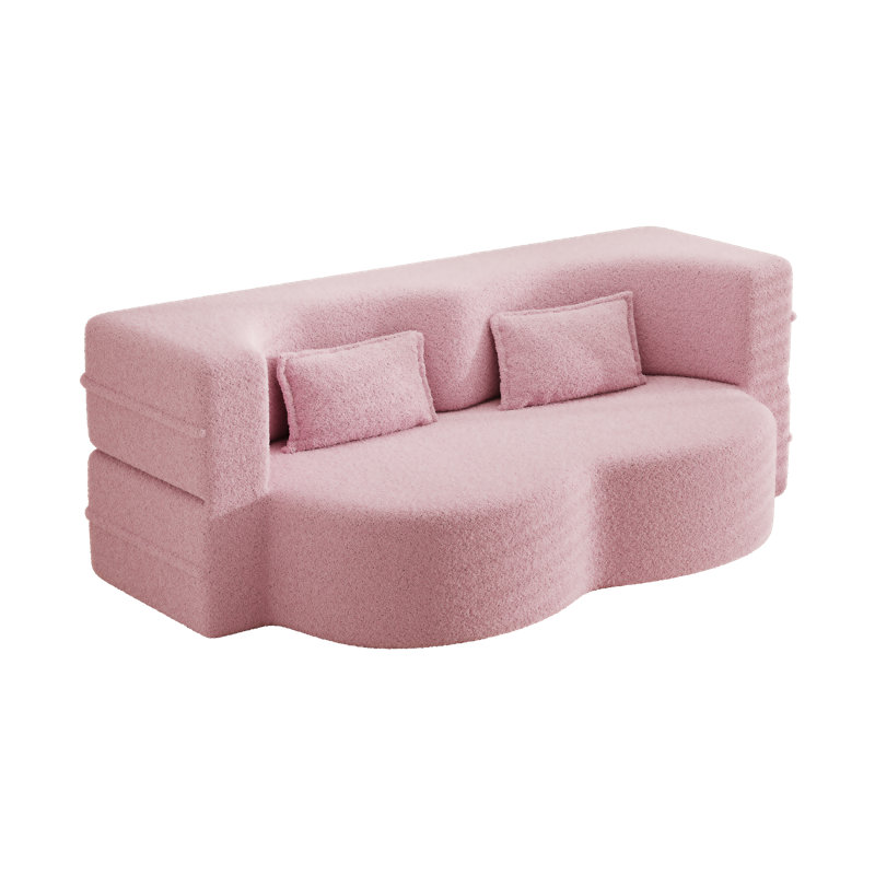 Canapé-lit moderne avec deux coussins Modern, Ourson rose