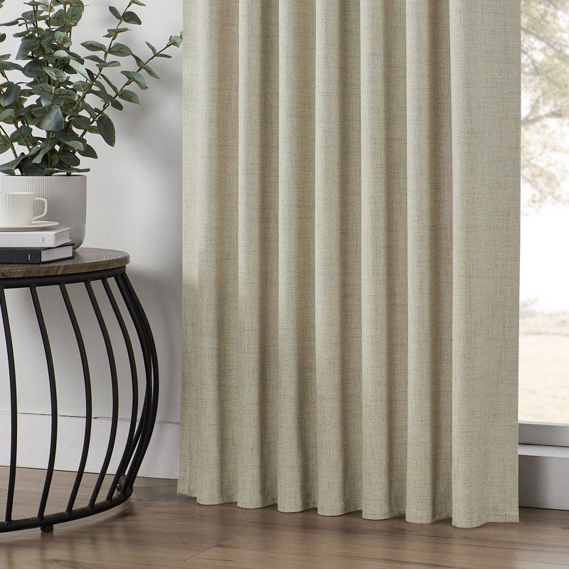 Ensemble de 4 panneaux de rideaux occultants en toile de jute 100% polyester 4 pièces, Stone, L 52 po x L 108 po