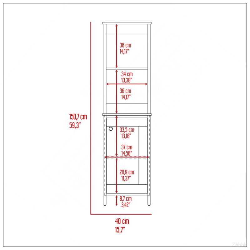 St. Clair Linen Cabinet, Two Interior  Shelves, Two Open Shelves, Single Door, White