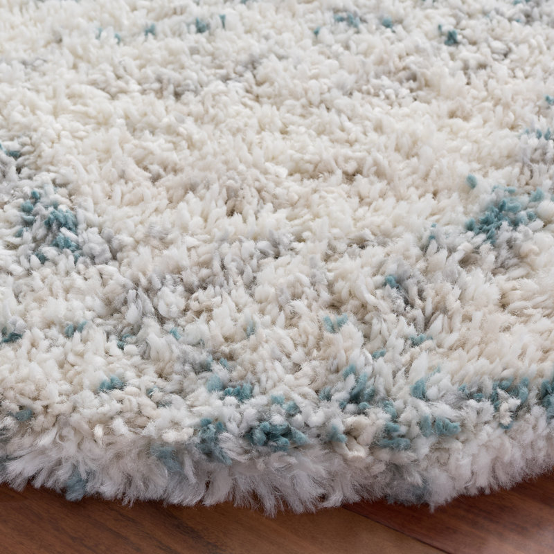 Tapis à motif géométrique Shaylen Shag 800 Performance, Rond 6 pi 7 po