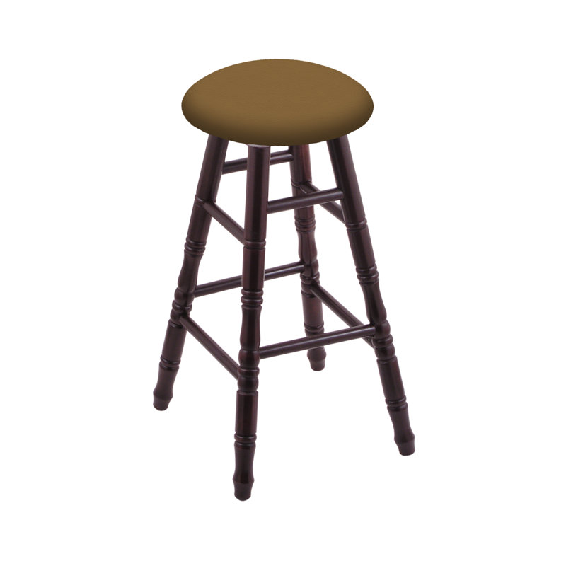 Swivel Upholsetered 36" Bar Stool, Dark Cherry Maple, Canter Saddle, Extra Tall (36" Seat Height)