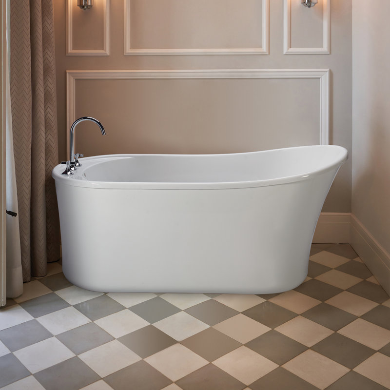 MTI Solutions 60" Freestanding Air Bathtub, DoloMatte® Matte White