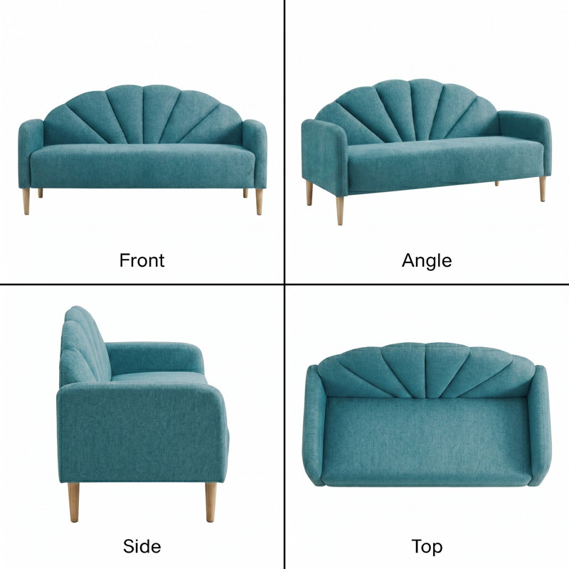 Billijo Solid and Manufactured Wood Standard Loveseat, Mint, 33.07" H x 64.37" W x 29.53" D