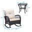 Chaise berçante d'extérieur en rotin avec coussins Janille-37223470
