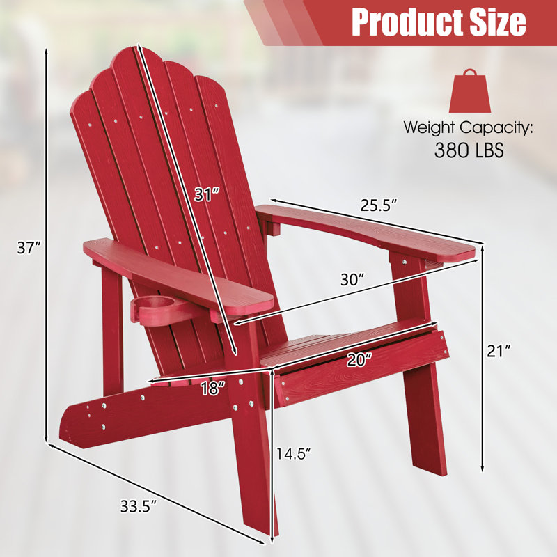Chaise Adirondack Falmer, Rouge