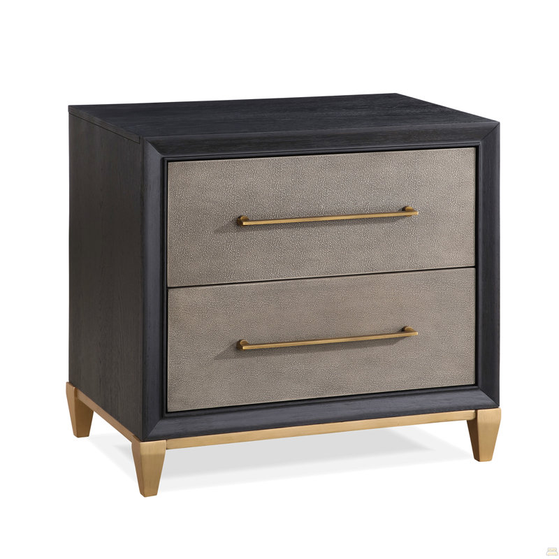 Table de chevet en bois brossé 1pc