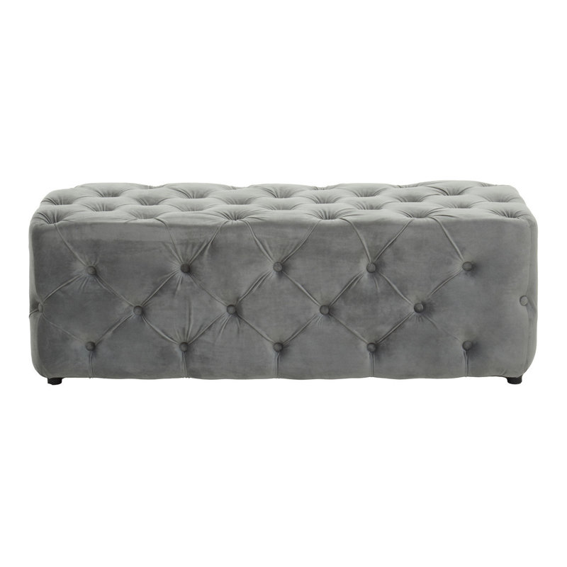 Fason Polyester Blend Upholstered Bench, Grey