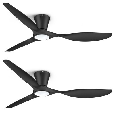 2 pièces Ventilateur de plafond encastré de 52 pouces avec moteur à courant continu réversible silencieux