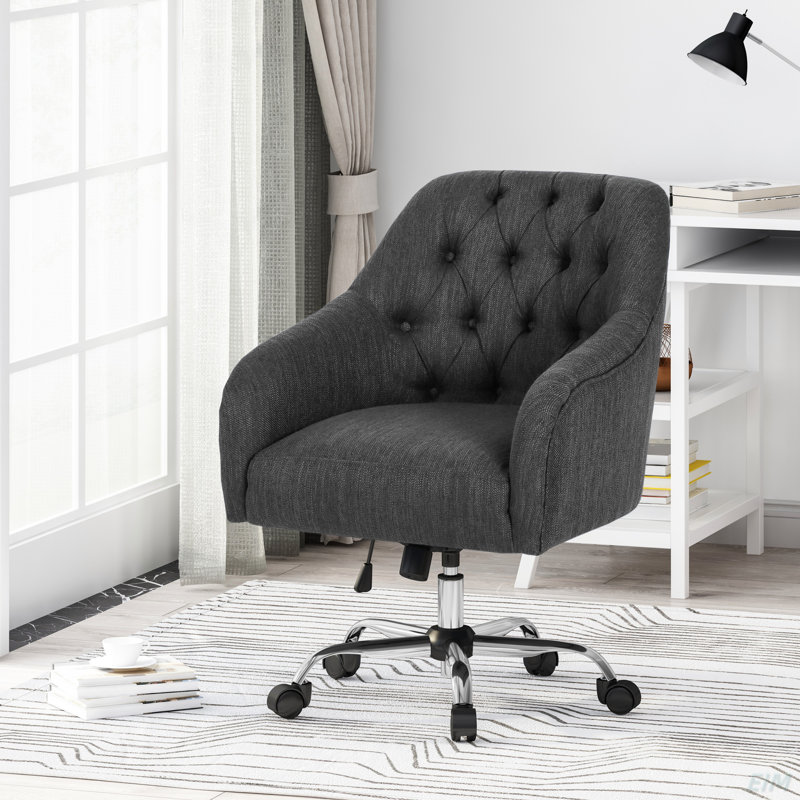 Chaise de bureau, hauteur réglable, revêtement en polyester, Gris anthracite
