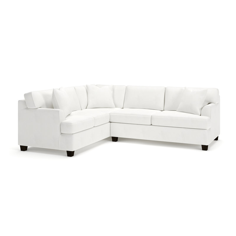 Conradina Upholstered L-Sectional, Classic Bleach White Twill, Left Hand Facing