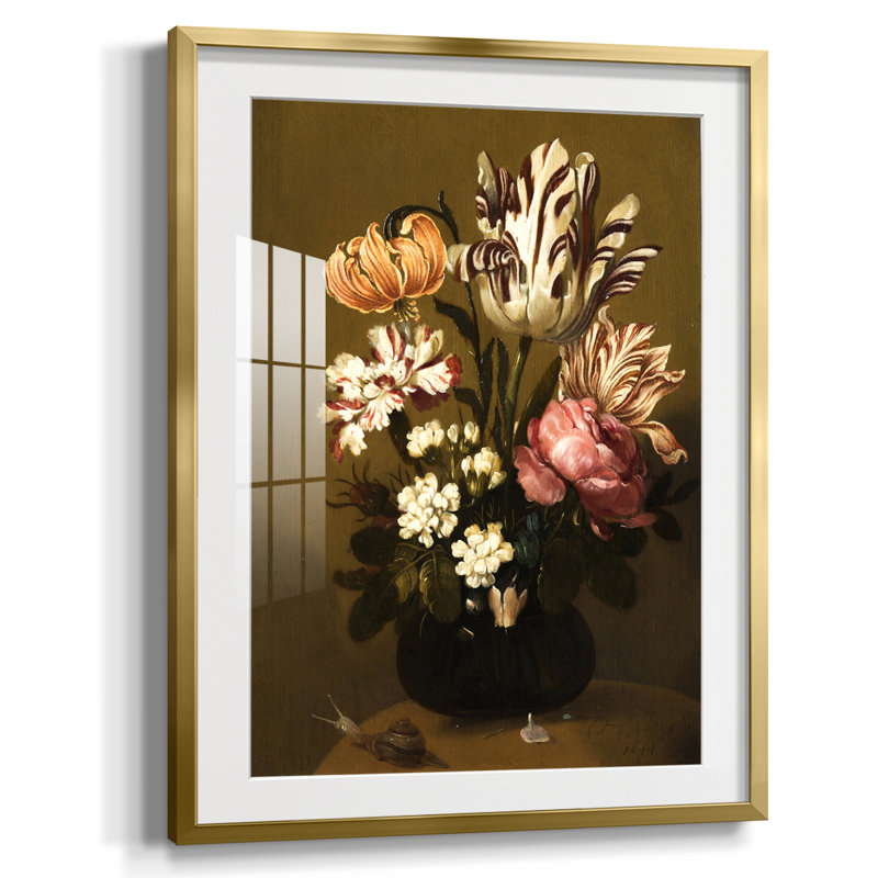 Vintage Floral Print CCCLIV -Framed Print