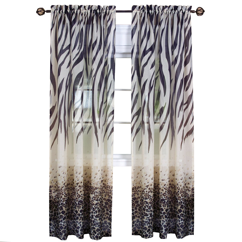 Anite Sheer Curtain Single Panel, 50" W x 84" L, Brown