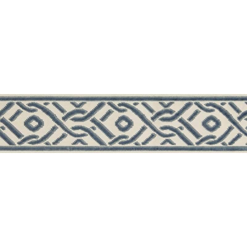 Treillis Passementerie Pailou Fabric, Beige
