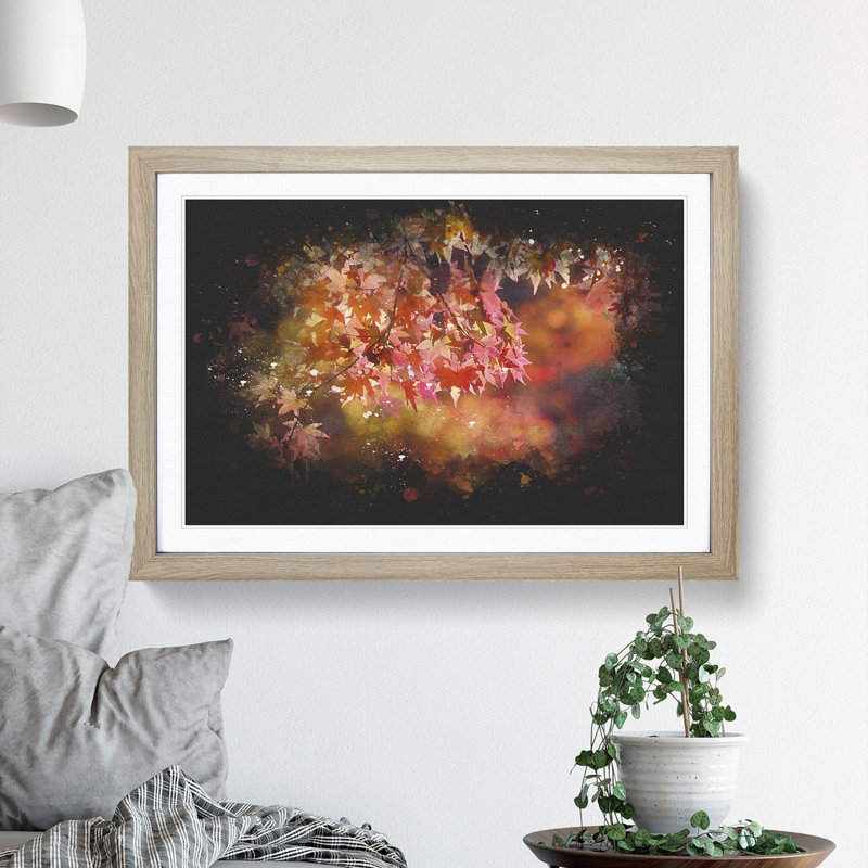 Maple Tree Vol.1 - Picture Frame Graphic Art, 36cm H x 48cm W x 2cm D, Oak