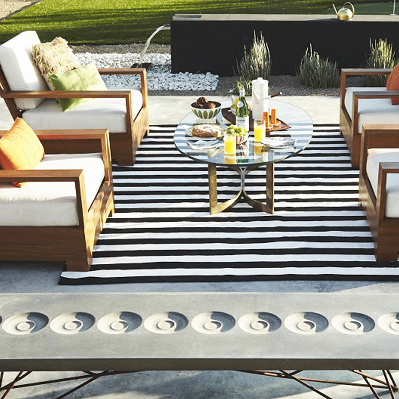 Estate Striped Indoor / Outdoor Area Rug, Rectangle 90 x 150cm