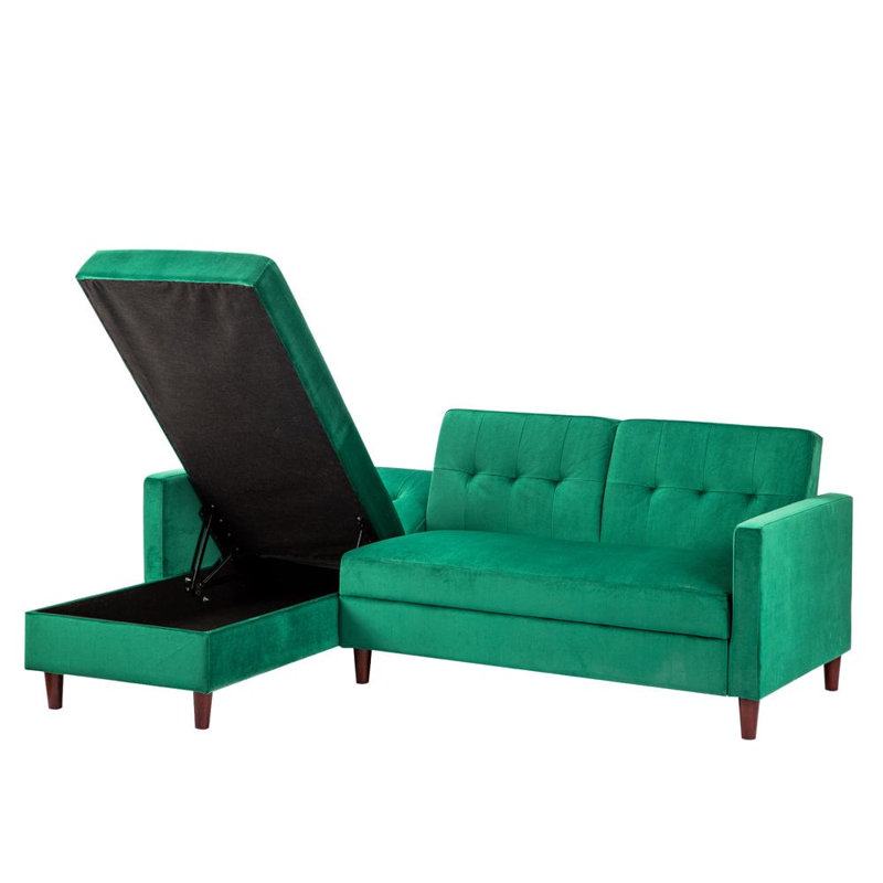Comeaux 3 Seater Velvet Sofa Bed