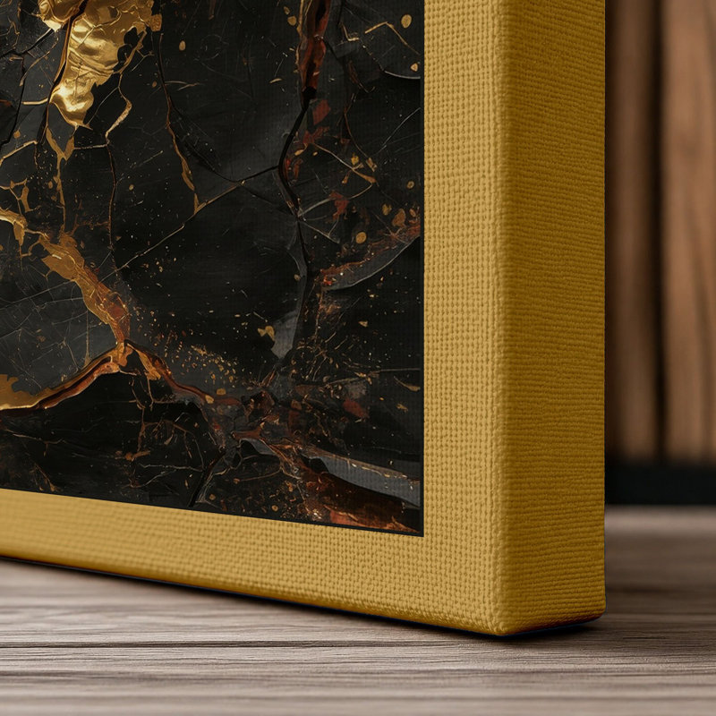 Stone Veins of Gold Modern - Wrapped Canvas, 30x20 - 76.2 x 50.8 cm, Ochre Border