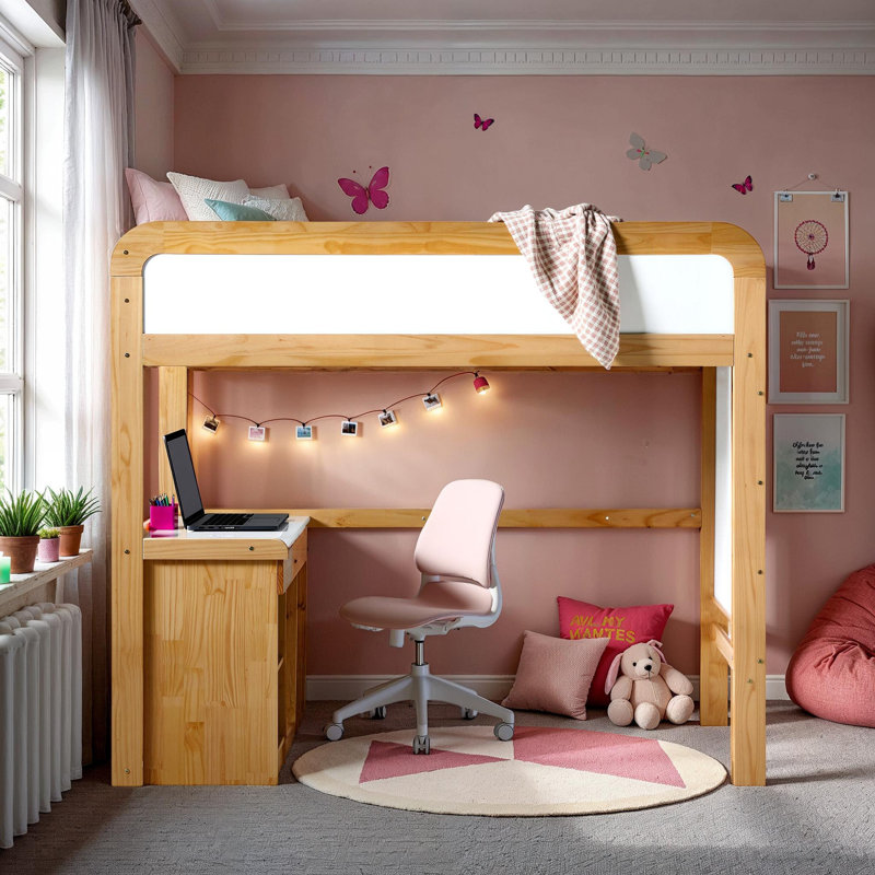 Lit mezzanine simple Arihaan, Pin naturel