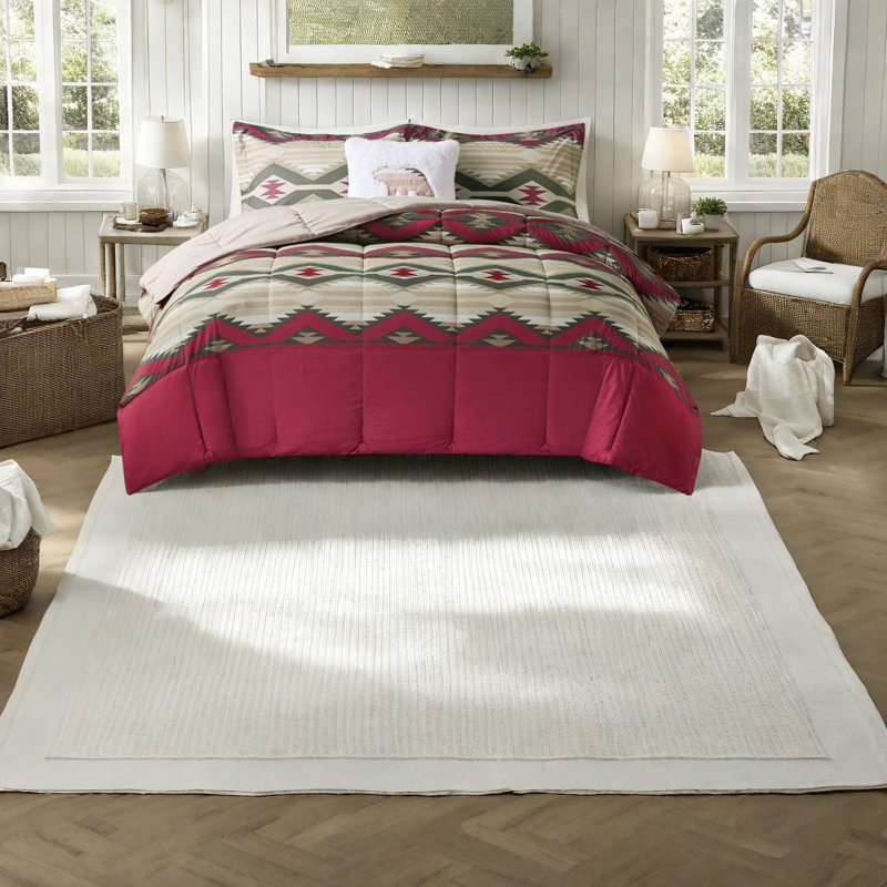 Ensemble de literie confortable en polyester de style maison de campagne pour la détente à la maison