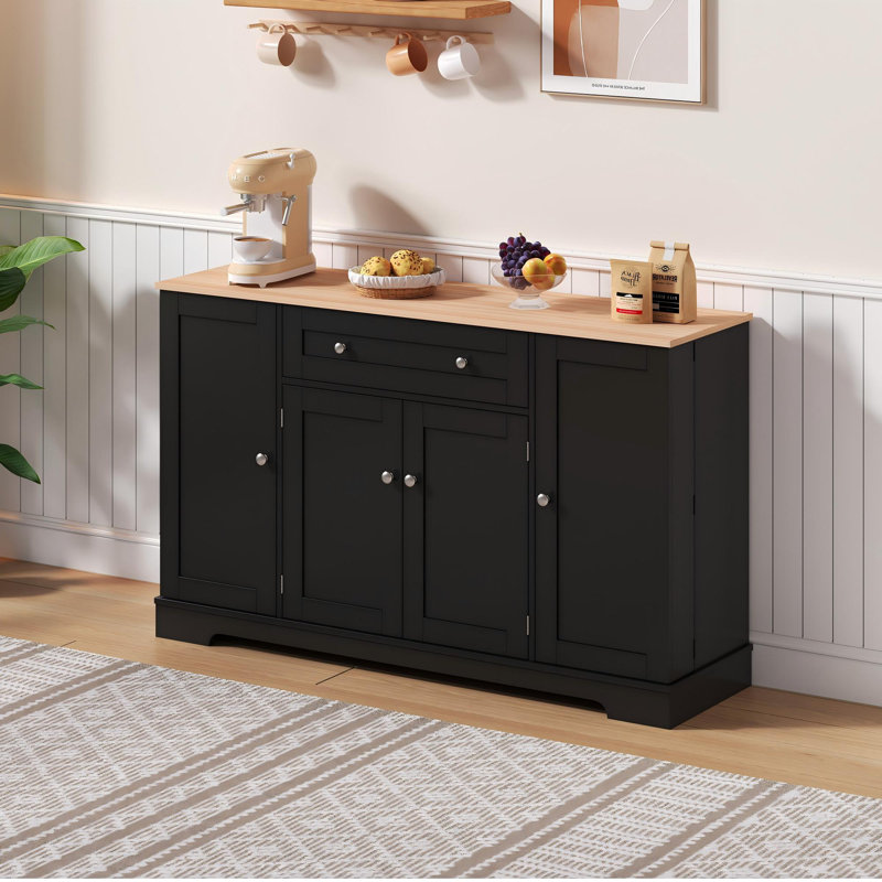 138cm Sideboard, Black/Natural	