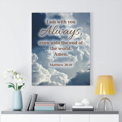 «I Am You Always Matthew 28:20 Christian Home Decor Scripture Art»