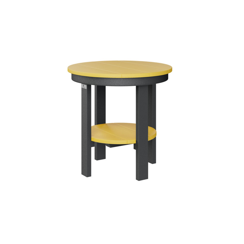 Berlin Gardens Round End Dining Table, 21" H x 21.5" W x 21.5" D, Black, Sunburst Yellow