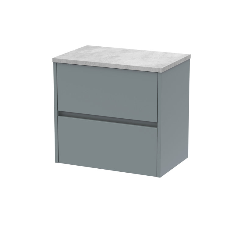 60m Wall Mounted Single Bathroom Vanity Base Only, Coastal Grey