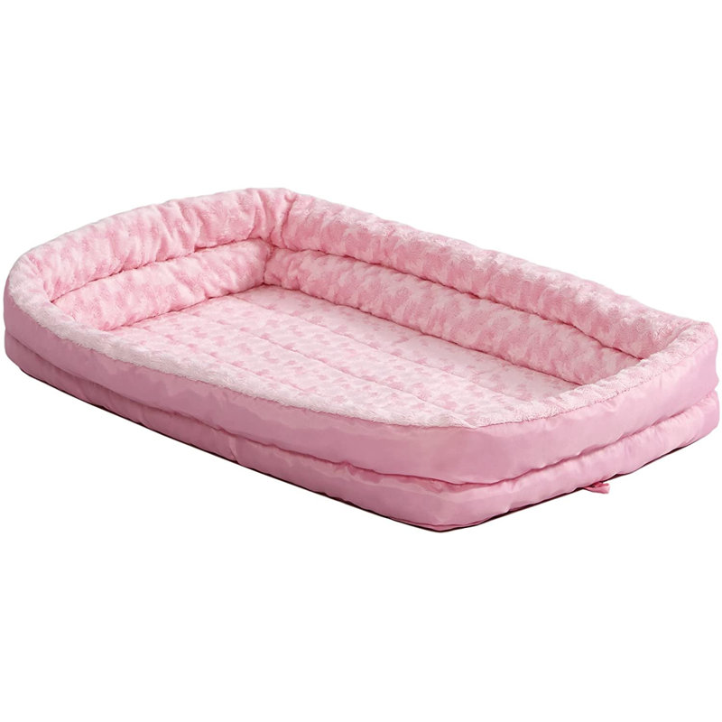 Lit pour animal de compagnie avec traversin MidWest, l 17 po x P 11 po x H 4 po, Rose