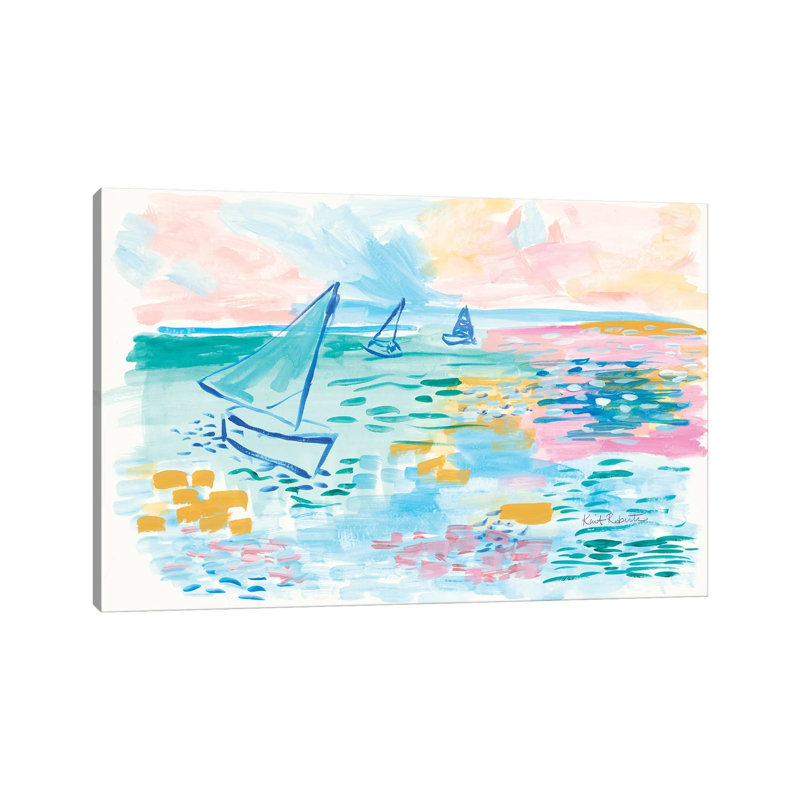 «Drift Away» par Kait Roberts - peinture sur toile tendue, H 26 po x l 40 po x 1,5 po