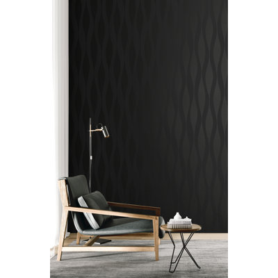 Designs Oyster Harmony Ikat Waves Non-Woven Unpasted Wallpaper