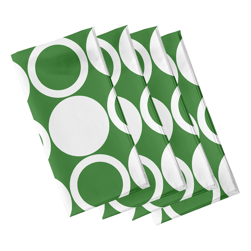 Sergent Polyester Geometric Square Napkin, Green