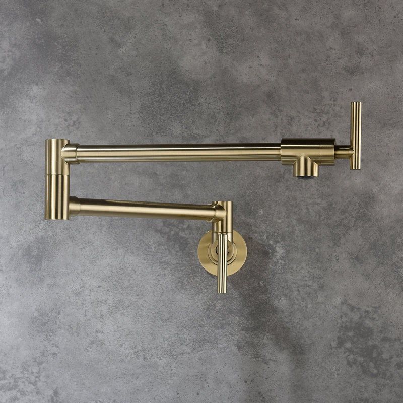 Robinet de robinet de remplissage mural Golden - bras pour des opérations sans soudure, les poignées doubles contrôlent le débit d'eau avec précision, pour une utilisation optimale de la corrosion et des empreintes digitales, empreinte digitale -
