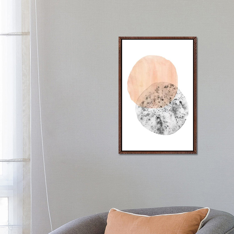 Shapes 1 Piece Painting on Canvas, 66.04cm H x 45.72cm W x 3.81cm D, Classic Brown Wood Framed