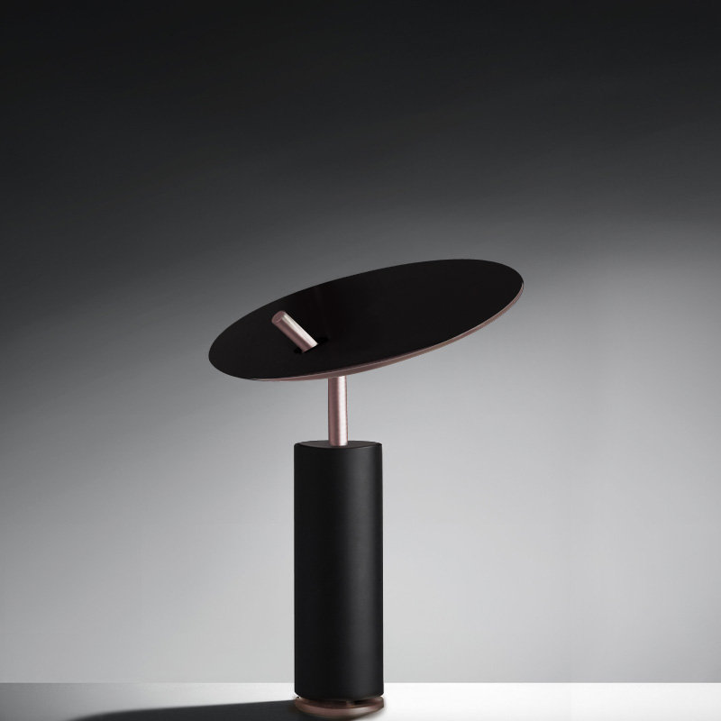 Lua 18" Table Lamp, Dark Brown/Copper Silver
