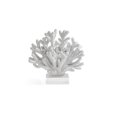 White Resin Coral Sculpture on Acrylic Base