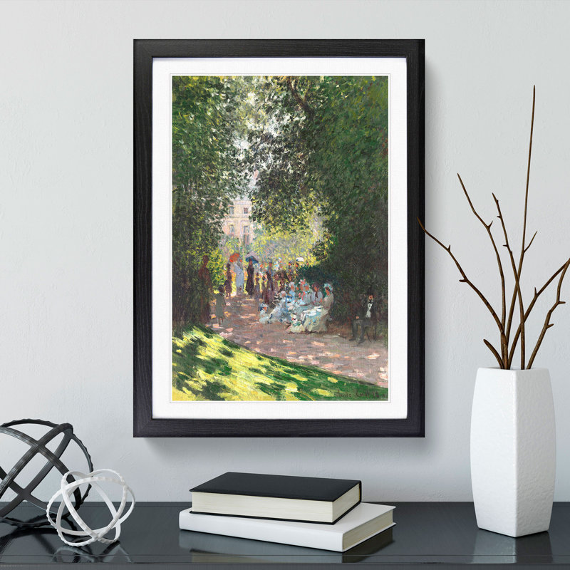 The Parc Monceau Vol.1 by Claude Monet - Picture Frame Painting, 48cm H x 36cm W x 2cm D, Black Framed