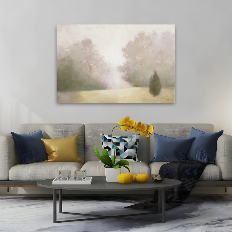 Near Oaks I Contemporain Contemporain Gris Paysage Brun Vert, H 60 po x l 40 po