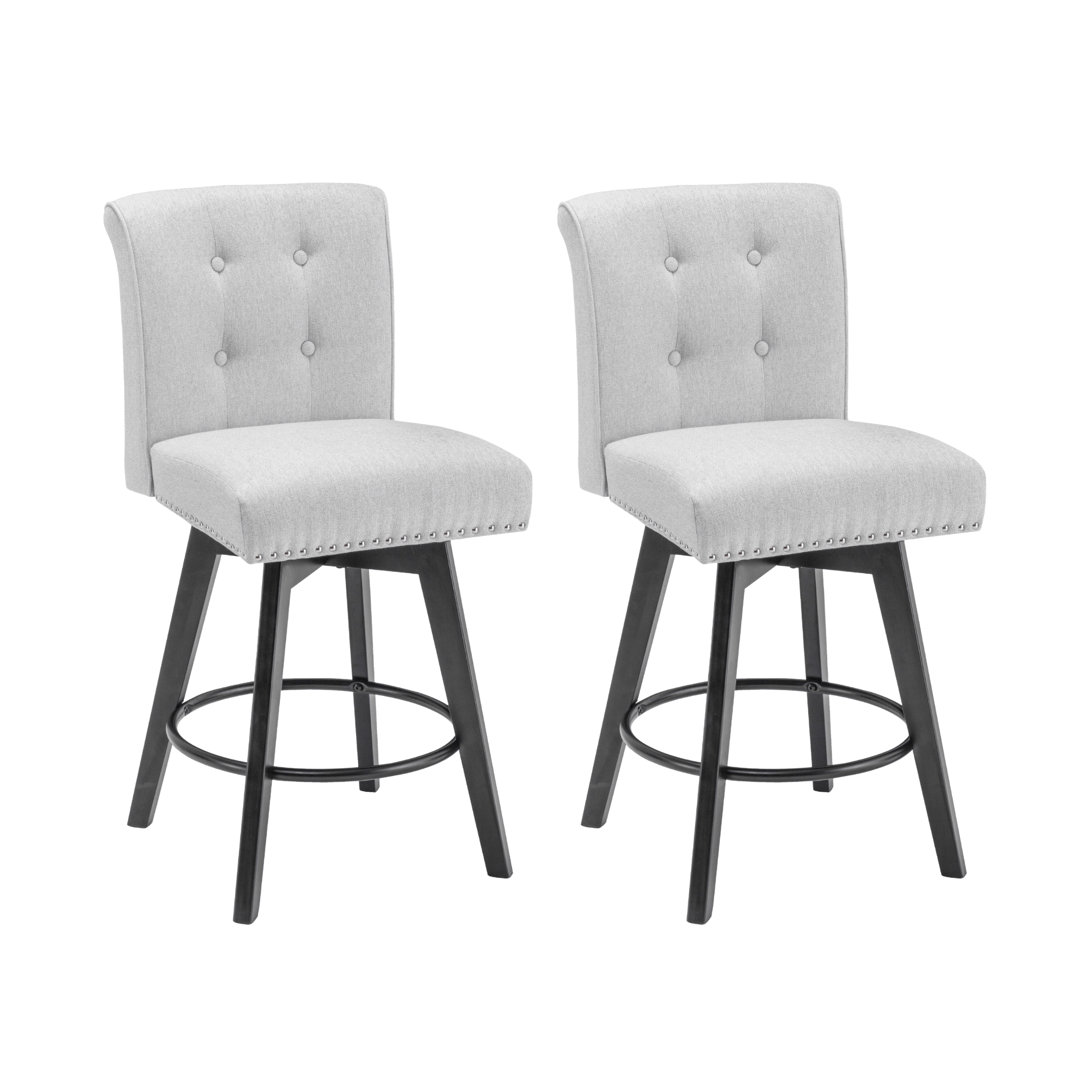Odelin Swivel 27'' Stool (Set of 2) Winston Porter Upholstery 