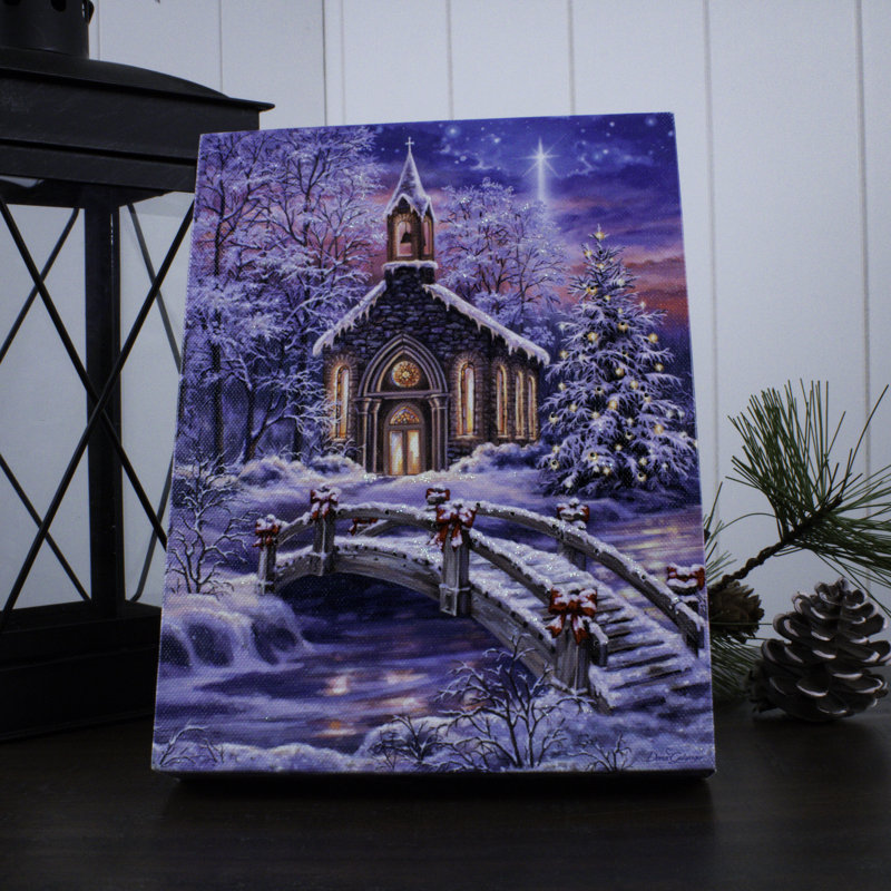 O Come Emmanuel 8x6 Lighted Tabletop Canvas