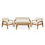 Fauteuil d'extérieur en bois d'acacia avec coussins résistants aux intempéries, chaise longue de patio avec coussins à fermeture velcro pour porche, terrasse, bord de piscine (ensemble de 2)