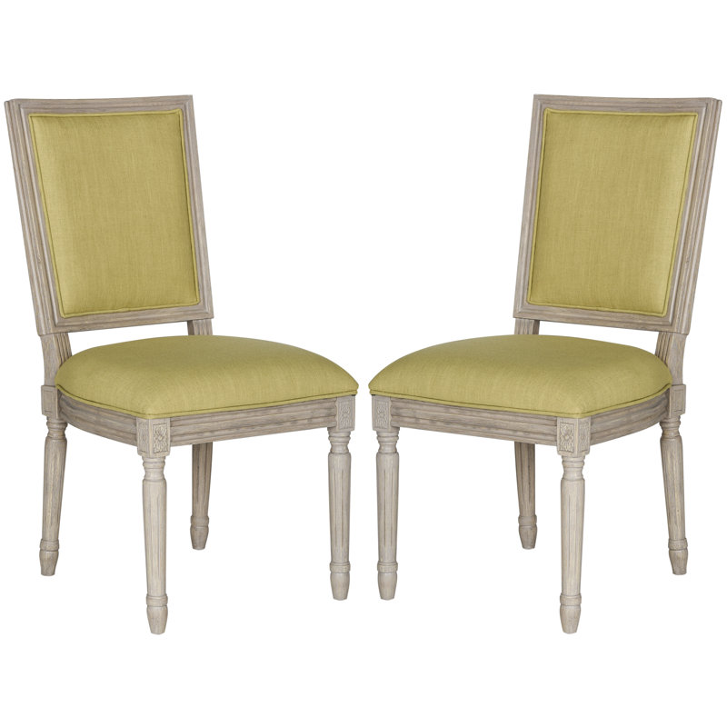 Moneta 19.5'' H Upholstered Side Chair, Spring Green/Rustic Gray