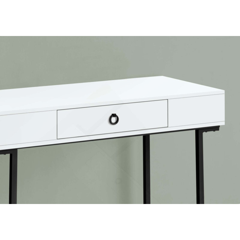 Bureau d'ordinateur, bureau personnel, ordinateur portable, tiroirs de rangement, travail, métal, contemporain, moderne