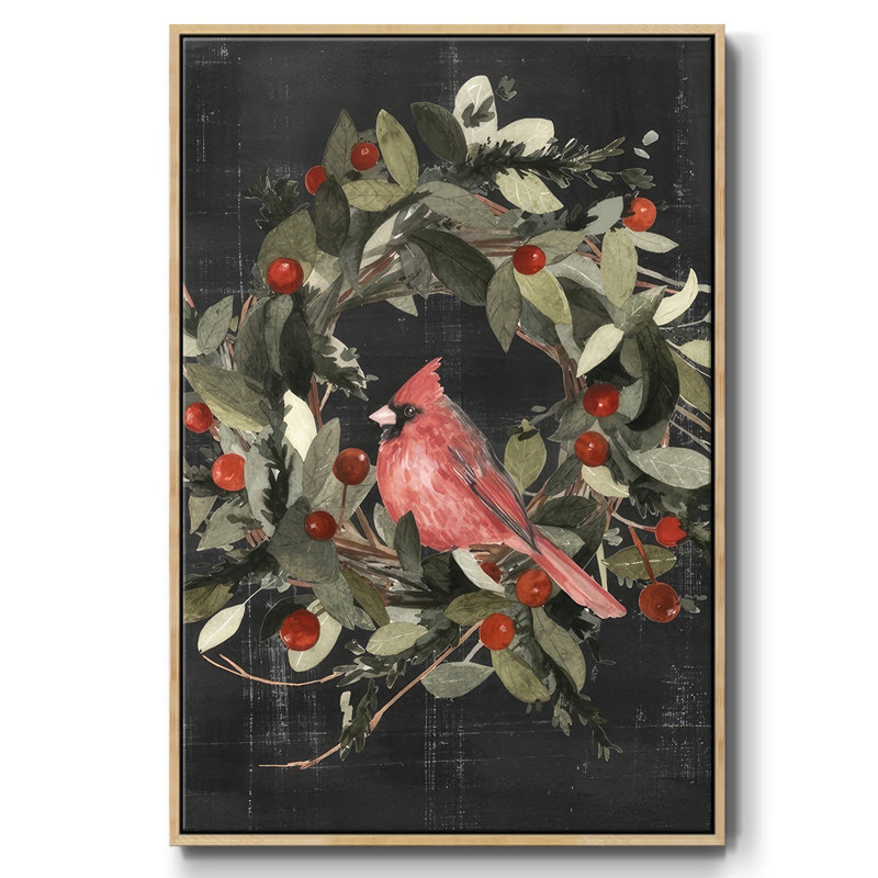 Christmas Cardinal I, toile tendue avec châssis I, H 25 po x l 17 po x P 1,5 po, Naturel