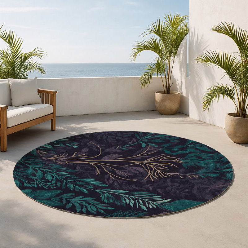 Tapis intérieur et extérieur Celestial Forest, Rond 5 pi