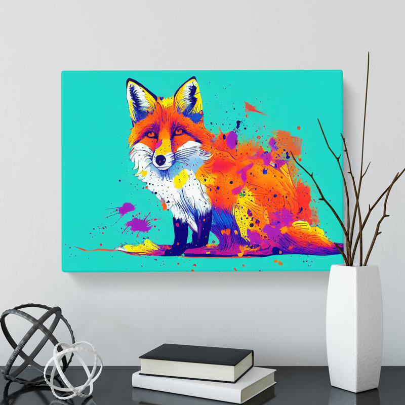 Painted Fox Vol.2 Abstract - Wrapped Canvas, 40cm H x 60cm W x 3cm D