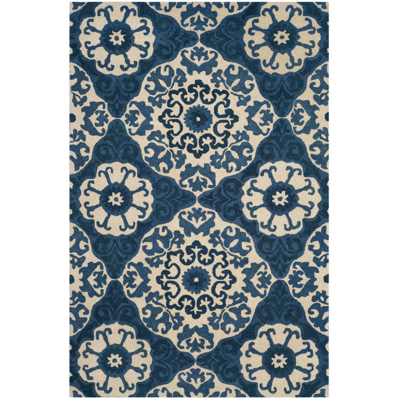 Baumgartner Hand Tufted Wool Oriental Rug, Rectangle 6' x 9'